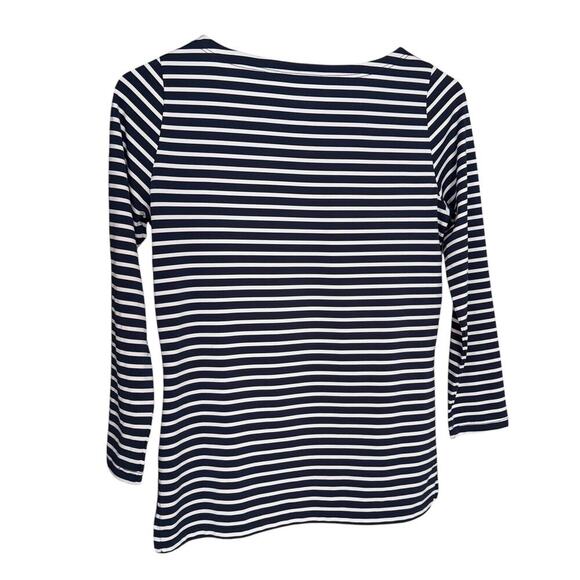 Vineyard Vines Sankaty Blue & White Striped 3/4 Sleeve Top XXS - Picture 2 of 6